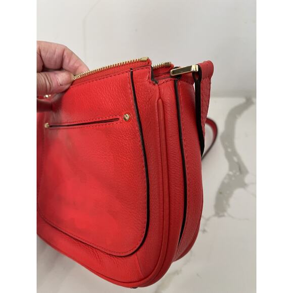 Michael Kors Small Pebbled Leather Cross Body Handbag Bright Red - Picture 5 of 5